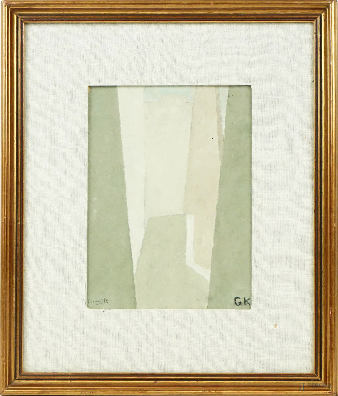 Scorcio urbano, olio su cartone telato, cm 18x13, siglato, entro cornice  - Asta ASTA DI ARTE MODERNA, CONTEMPORANEA E VINTAGE - Aste Pirone