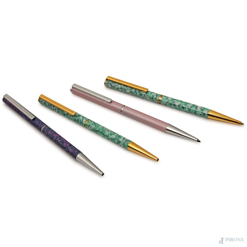 Lotto di 4 penne a sfera Heri in vari colori  -  Pirone Last Call - Aste Pirone