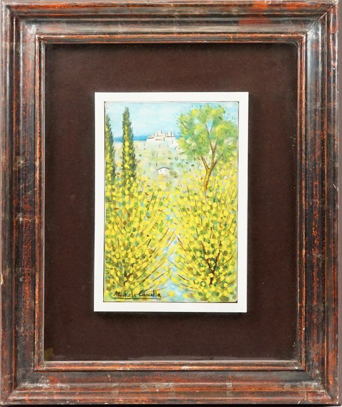 Michele Cascella : Paesaggio, olio su tela, cm 20x14.5, entro cornice.  - Asta ASTA A TEMPO DI ANTIQUARIATO E ARTE MODERNA - Aste Pirone