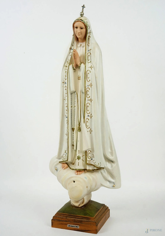 Madonna di Fatima, scultura in perspex, cm h 72,5, XX secolo, (difetti)  - Asta ASTA A TEMPO di Arte Moderna e Antiquariato - Aste Pirone