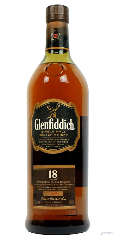 Glenfiddich, bottiglia di scotch whisky 1 l.  - Asta ASTA A TEMPO - Aste Pirone