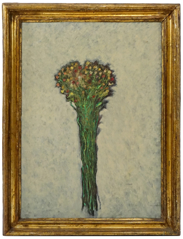 Gilberto Filibeck : Fiori, olio su tela, cm 70x50, entro cornice  - Asta ASTA A TEMPO DI ANTIQUARIATO E ARTE MODERNA - Aste Pirone