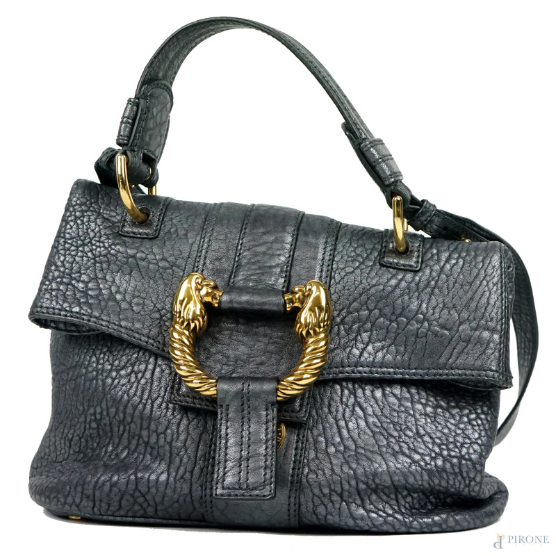 Bulgari, borsa in pelle con chiusura in metallo dorato, cm h 21x29,5x13,5, manico cm h 60  - Asta ASTA A TEMPO - Aste Pirone