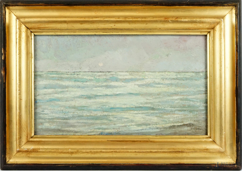 Marina, olio su tavola, cm 20x35, firmato, entro cornice.  - Asta II TORNATA DI ASTA DI ARTE MODERNA E ANTIQUARIATO - Aste Pirone