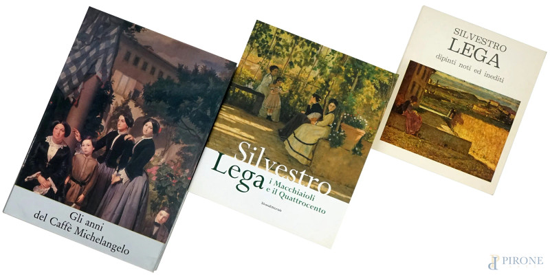 Lotto di tre libri: due volumi su Silvestro Lega; Gli anni del Caffè Michelangelo  - Asta ASTA DI ARTE MODERNA, CONTEMPORANEA E VINTAGE - Aste Pirone