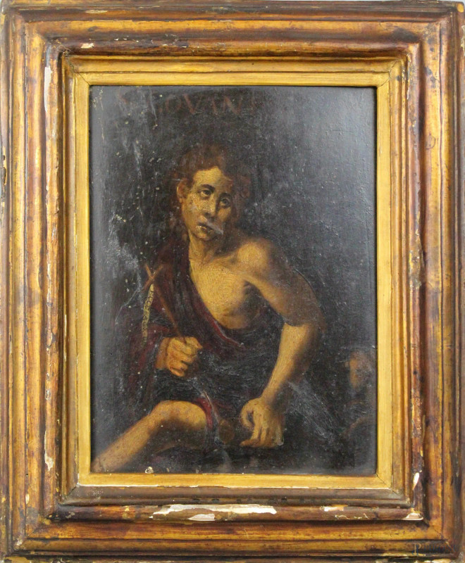 San Giovannino, olio su tavola, cm. 30,5x22, XVIII secolo, entro cornice.  - Asta PRIMA TORNATA D' ASTA A TEMPO DI FINE STAGIONE - Aste Pirone