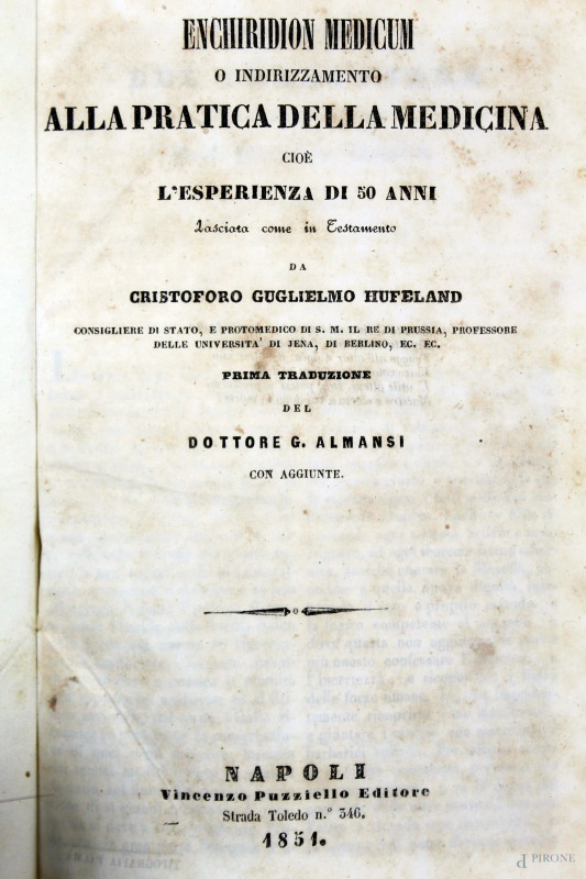 Lotto di due volumi del XIX secolo  - Asta Asta a Tempo di Antiquariato e Arte Moderna - Aste Pirone