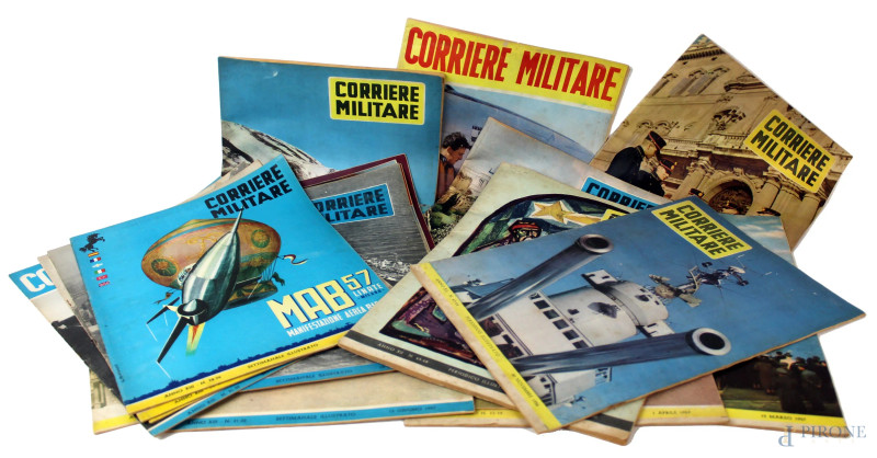 Corriere militare, lotto di varie uscite del periodico illustrato, anno XIII, (segni del tempo).  - Asta Asta a Tempo di Antiquariato e Arte Moderna - Aste Pirone