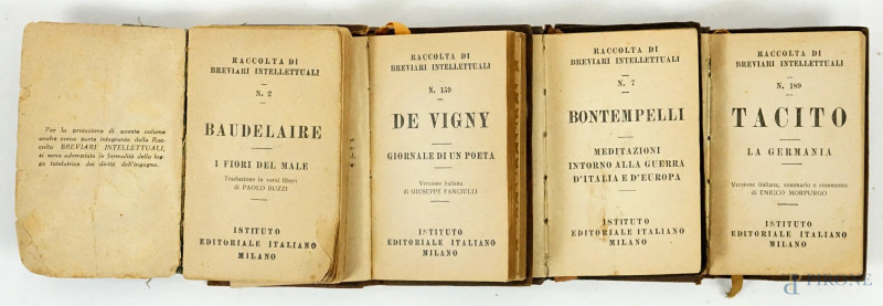 Lotto di quattro piccoli volumi di letteratura, inizi XX secolo, (difetti)  - Asta ASTA DI ARTE MODERNA, CONTEMPORANEA E VINTAGE - Aste Pirone