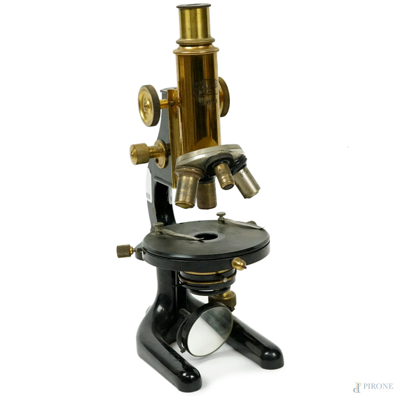 Carl Zeiss Jena, microscopio monoculare, cm h 31x13, (difetti, meccanismo da revisionare).  - Asta ASTA A TEMPO DI ANTIQUARIATO E ARTE MODERNA - Aste Pirone